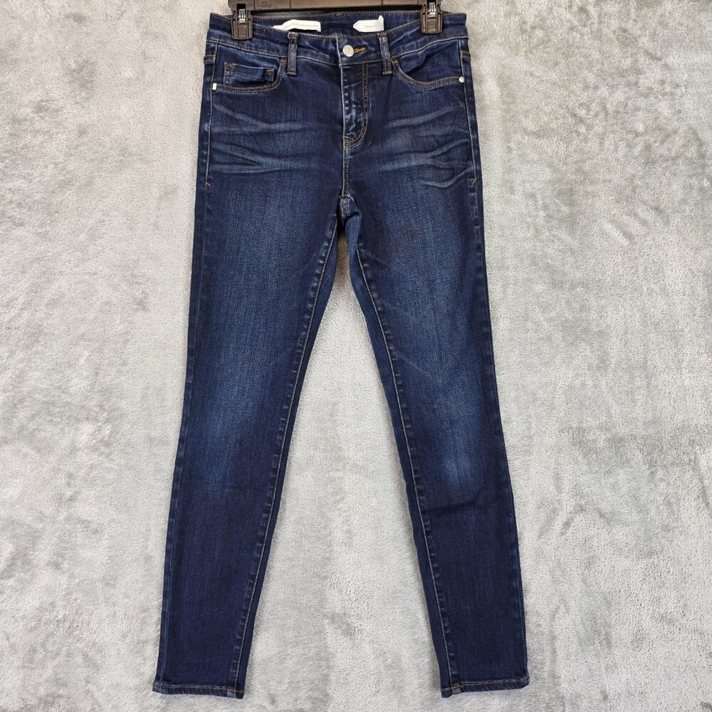 Pilcro and the Letterpress Jeans Womens 27 Skinny Stretch Denim Mid Rise Script